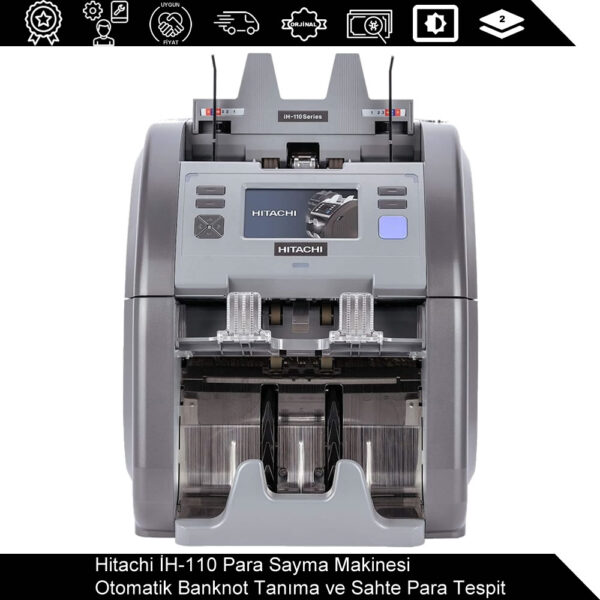 Hitachi İH-110 Para Sayma Makinesi – Otomatik Banknot Tanıma ve Sahte Para Tespit