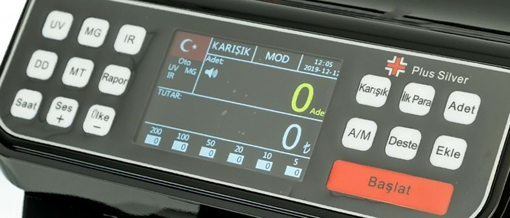 Plus Silver Kağıt Para Sayma Makinesi – TL Karışık Sayma ve Sahte Para Tespit